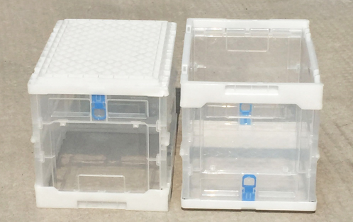 連蓋白透雙色折疊3627周轉箱